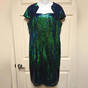 Grace Karin  Formal Dress Cocktail XL  Green Purple sequined Party wedding